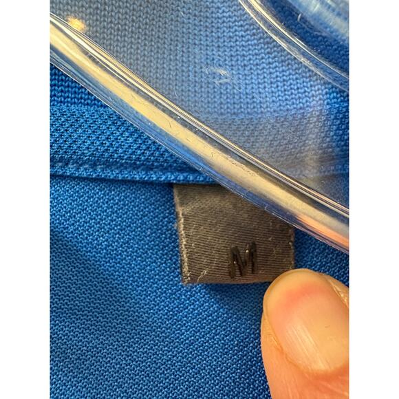 G/Fore Polo Shirt Pique Knit Performance Men’s Sz‎ M Blue Red G4 - Picture 3 of 10